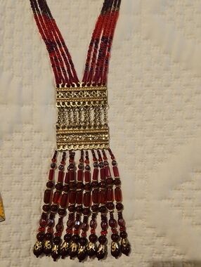 Chicos Beaded Tassel Necklace -